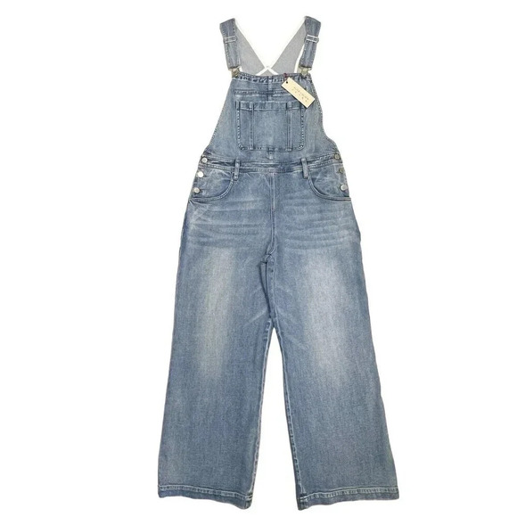 Alice + Olivia Wesson Straight Leg Dungaree Overall Jumpsuit Denim Size 30/L - Picture 4 of 15